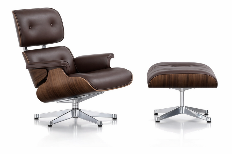 Дизайнерское кресло для отдыха Eames Lounge Chair and Ottoman